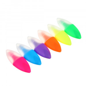 Набор маркеров-выделителей, 6 неоновых цветов, длина маркера 5,8 см., пластиковый пенал