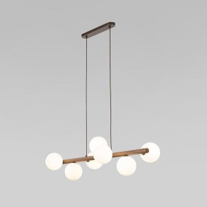 TK Lighting св-к подвес. 7x8W 900х280х1250 дерево белый/корич. Estera Wood 10272