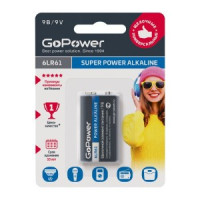 Э/п GoPower Крона 6LR61 BL1 Alkaline 9V (1/10/240)