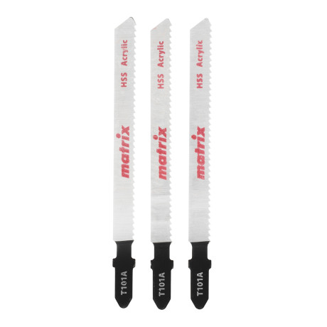 Полотна для электролобзика  по пластику, 3 шт, T101A, 72 x 2 мм, HSS Matrix