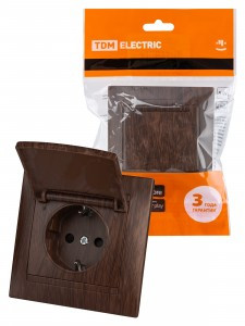 TDM Лама роз. СУ 1 мест. 16А (земля) IP44 с крышкой венге SQ1815-0414