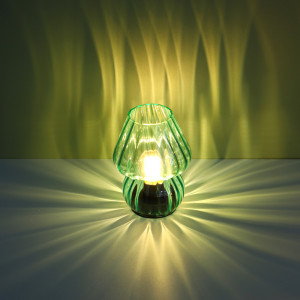 Светильник LED в виде вазы, 11,5x11,5x15 см, стекло, 2xААА, арт.07-44