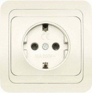 Smartbuy Марс Розетка 1-местная с заземлением 16А бежевая, керамика (SBE-02i-16-S1-Z-c)