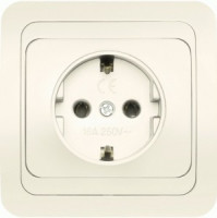 Smartbuy Марс Розетка 1-местная с заземлением 16А бежевая, керамика (SBE-02i-16-S1-Z-c)