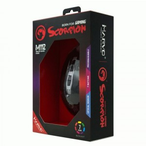 Мышь игровая MARVO M112,  7 кн, 800-4000dpi, USB,  чёрный
