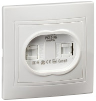 IEK KVARTA роз. СУ 2 мест. комп. RJ45 кат.5е РК12-КБ бел. KV-K20-K01