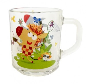 Кружка 250мл Зебра в клеточку стекло (кратность 12шт!!!) МФК ЗЕБК250-1