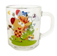 Кружка 250мл Зебра в клеточку стекло (кратность 12шт!!!) МФК ЗЕБК250-1