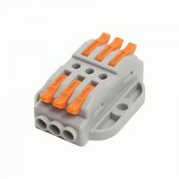 STEKKER клемма СМК проходная с рычагом LD222-430 3х(0,08-2,5(4)мм2) с ушком, 32A (цена за шт) 39502