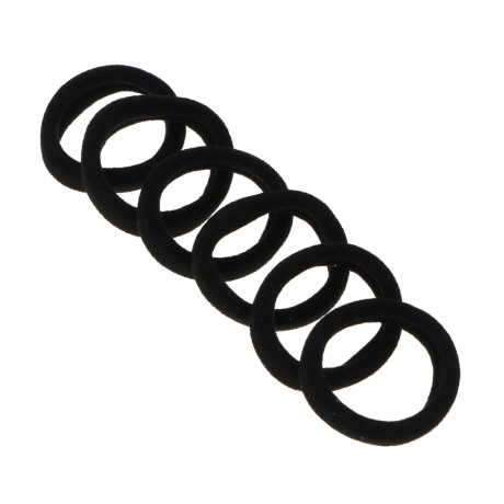 Резинки для волос ЮНИLOOK 6шт, d4см, полиэстер, черные, ACS-55