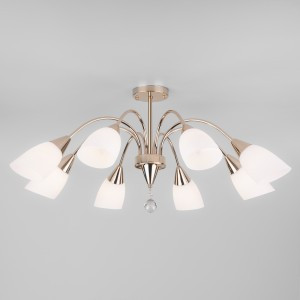 EUROSVET Люстра 8x40W 900х480 металл белый/золото/прозрачный Ellene 30149/8