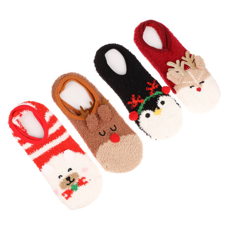 GALANTE Носки-антизаносы новогодние, р.23-25, 100% полиэстер, разноцветные