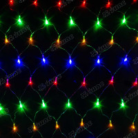 Гирлянда сетка LED LW-1-6 160 лампочек, прозрачный провод 1,5*1,5 цветной