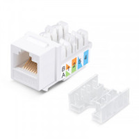 REXANT Модуль Keystone Jack Cat5e, RJ-45(8P8C), UTP неэкранированный, 90град., белый PRO 02-0064