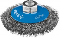ЗУБР &quot;ПРОФЕССИОНАЛ&quot;. Щетка коническая для УШМ, витая стальная проволока 0,3мм, 100ммхМ14