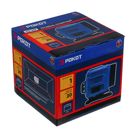 РОКОТ Уровень лазерный 12 лучей, 1АКБ, сумка чехол, зу