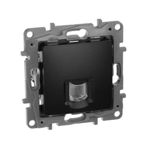 IEK ETIKA мех. роз. телеф. СУ 1 мест. антрацит (RJ11) 672640