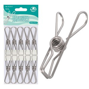 Прищепки бельевые металлические 10шт/уп, цена за уп, 6см (кратность 3!!!) 75-17 Мультидом