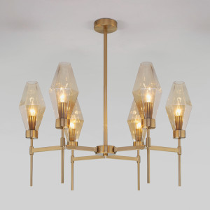 Eurosvet люстра 6x60W E14 700х700х680 мет янтарн/латунь Prism 60143/6 Умный дом a061936