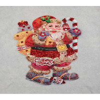 Плакат новогодний 225-3 30 см Дед Мороз с мешком