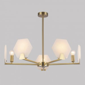 Eurosvet люстра E14 5x40W 526х526х460 металл латунь/мрамор Marble 60158/5 Умный дом a065049