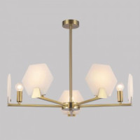 Eurosvet люстра E14 5x40W 526х526х460 металл латунь/мрамор Marble 60158/5 Умный дом a065049