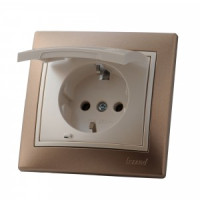 Lezard Мира роз.СУ 1мест.16А корич.металлик с перламут.вст.(земля, керам, крышка, корп.PC) 3130-123