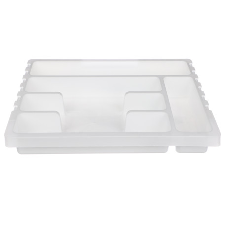 Лоток для столовых приборов Смарт, раздвижной, пластик, цвет белый