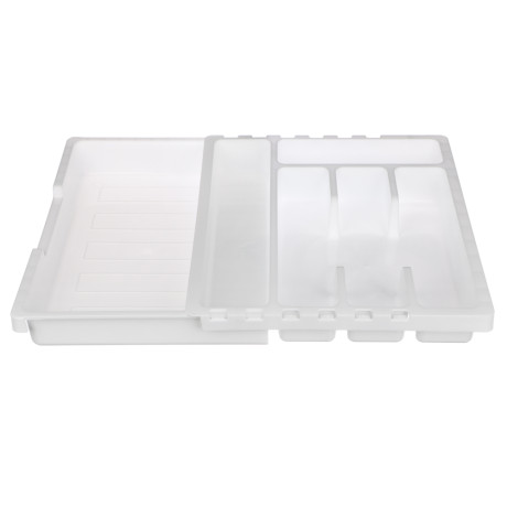 Лоток для столовых приборов Смарт, раздвижной, пластик, цвет белый