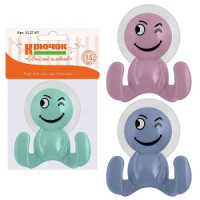 Крючок для ванной одинарн пластик, присоска, Веселый человечек (кратность 3!!!) 27-67 Мультидом