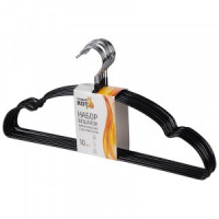 Вешалка-плечики 40см, металл с ПВХ покрытием, 10шт/уп, черный 107903 Рыжий кот