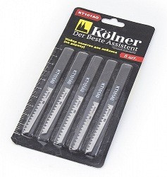 Kolner Полотно д/электролобзика по дереву  75х1,4мм, тип KT101АО, фигурный рез, 5шт/BL, цена за BL