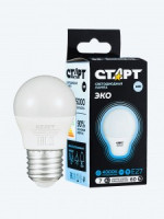 СТАРТ лампа св/д Шар G45 E27 7W(560lm) 4000K 4K 79x45 матов пласт/металл холодный свет WS 17260