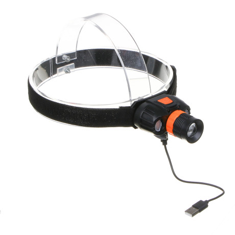 ЕРМАК Фонарь налобный, LED+COB, 6 режимов, 800мАч, Type-C, 73х70х36 мм, пластик, красный свет