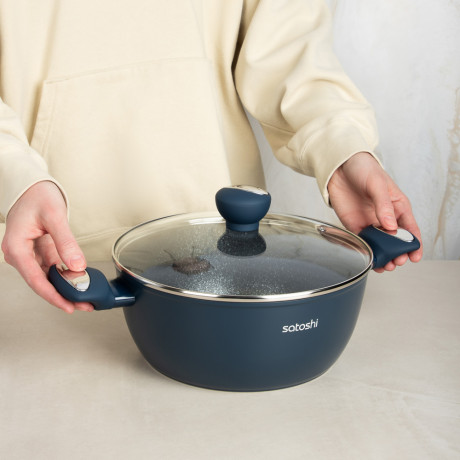 SATOSHI Ривьера Наб.посуд.8пр, а/пр.покр.:кастр.+крышки:2.3л;3.8л; ковш+крышка1,3л;сков.24,28см