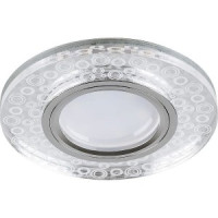 Feron св-к встр. MR16 GU5.3 св/д подсветка 4K круг прозрачный хром 95(60)x25 CD961 32994