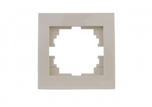 Lezard RAIN рамка 1 мест. горизонт. крем (PC) 703-0303-146