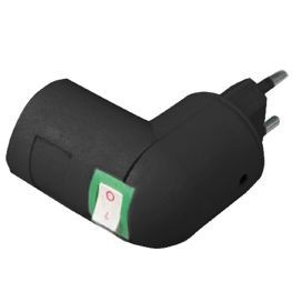 Ecola патрон-переходник вилка-патрон E27 с выключателем Черный APT7SBEAY (12!)