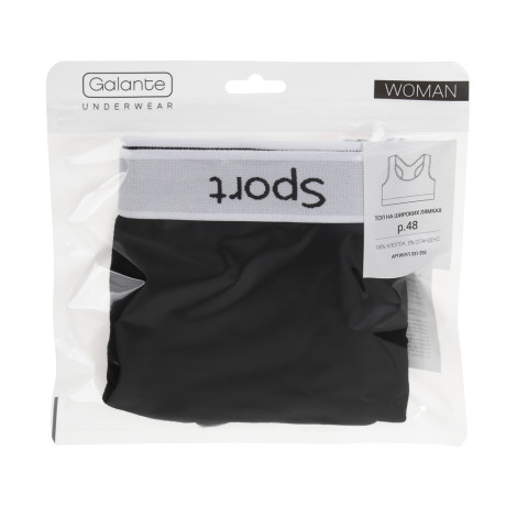 GALANTE Майка-топ с широкими лямками, р.48, 95% хлопок, 5% спандекс, черный, НБ25-21