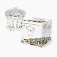 Gauss PT003 св-к встр. MR16 Круг подвес длин. Кристаллы 85(65)x100 Крист/Хром