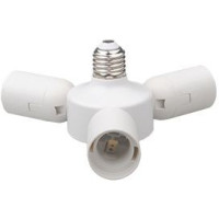 Ecola патрон-переходник с цоколя E27 на 3хE27 Плоский Белый  A7P37WEAY (4!)