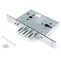 Замок врез BORDER ЗВ4-3/85К.В20.У2 (3 ригеля 16,9мм, б/ц, с защелкой, м/о-85мм, бэксет-57мм)   \12