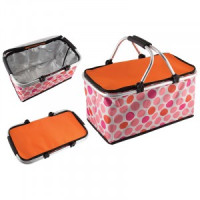 Термосумка каркас. алюм. Ecos 30л. 48*27*24см. оранж.горошек CB-7046-1 (ПЭ 600D/ПЭ 3мм) 5382