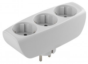 ЭРА разветвитель (тройник) 3роз. 16А белый, земля, шторки (линейный) SP-3e-W