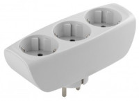 ЭРА разветвитель (тройник) 3роз. 16А белый, земля, шторки (линейный) SP-3e-W