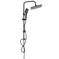 RAIN Душевая система, верхний душ 1 режим 300x200мм, ручной душ 1 режим 95x115мм, черный