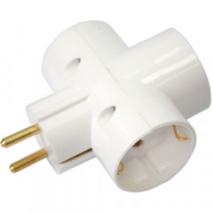 Bylectrica разветвитель (тройник) 3роз. 16А белый (Т-образный, земля) РВ16-377