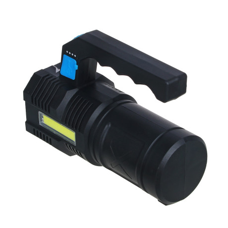 ЕРМАК Фонарь прожектор, 4 LED + COB, 4 режима, 2000мАч, USB кабель, пластик, 147х103х60 мм