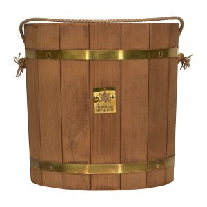 Ведро 13л, латунный обруч, пластиковая вставка, липа 32552, Банные штучки