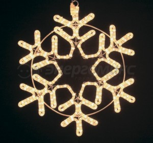 Фигура (дюралайт) "Снежинка" 55*55см, белая, IP44 501-324 Neon Night